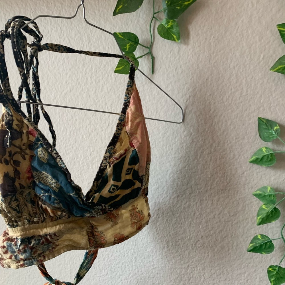 Boho tie up halter top